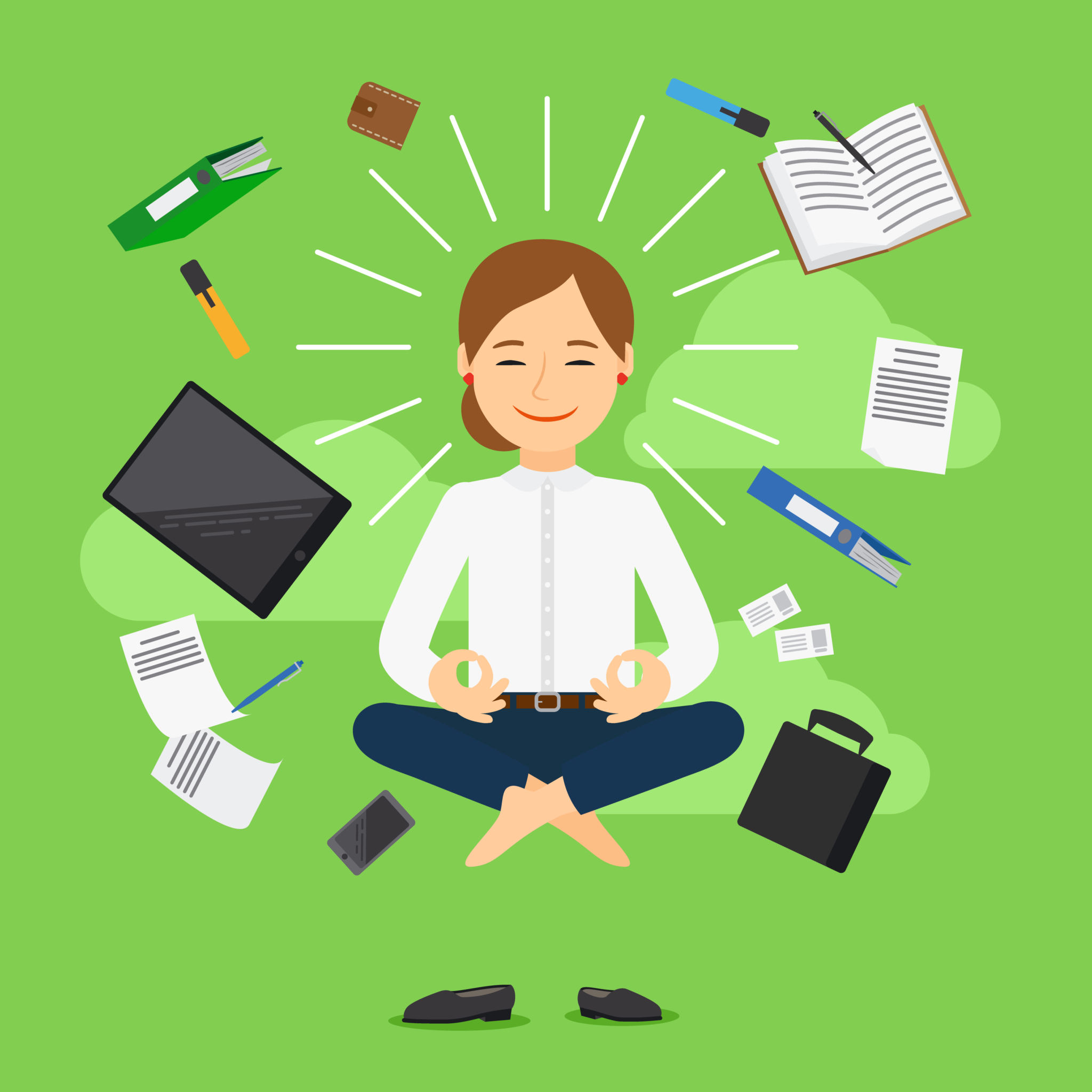 Businesswoman meditation vector icon Petra Lehner